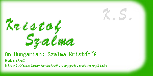 kristof szalma business card